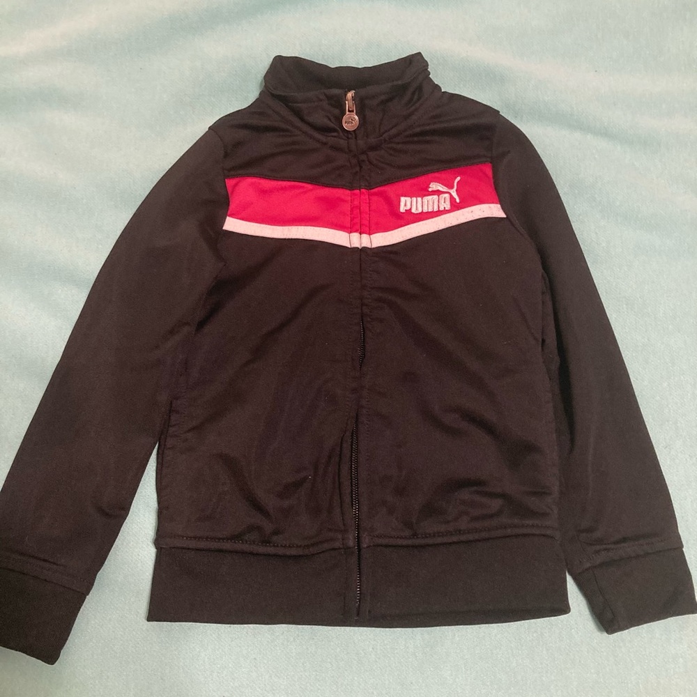 Little Girl Black and Pink Puma Jacket